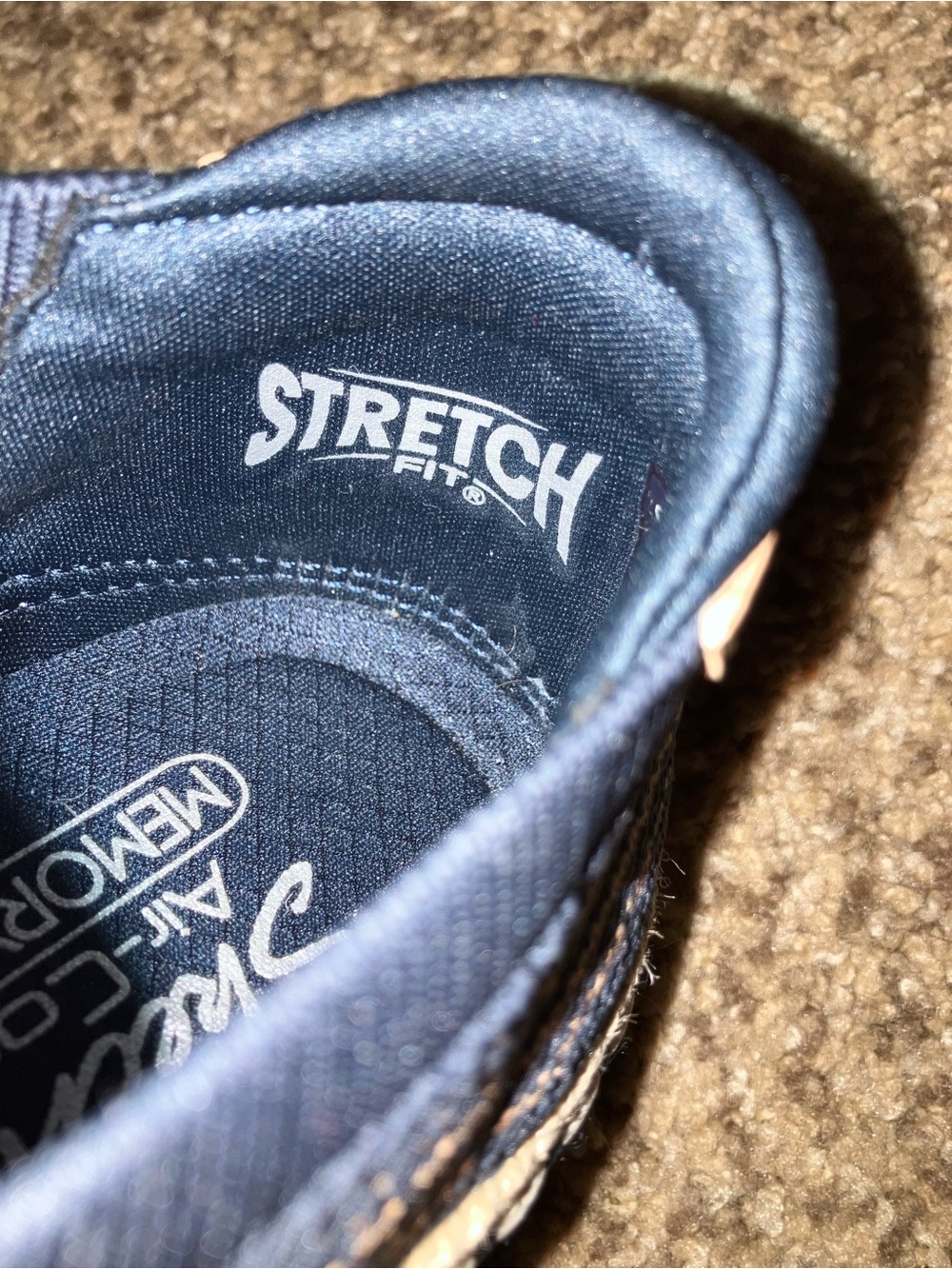 Skechers Navy and Tan Knit Lace-Up Sneakers Size 7 - Picture 8 of 8